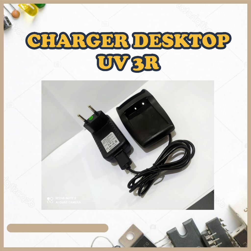 Charger Desktop HT UV 3R, Cas Baofeng UV 3R, Adaptor + Desktop