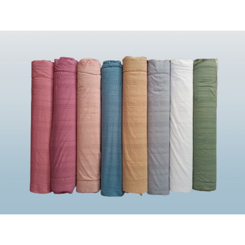 Kain Katun lubang/kain katun bordir(per 0.50cm)