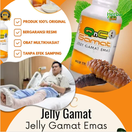 QNC JELLY GAMAT Obat Patah Tulang Kaki/Tangan, Lengan, Jari, Tulang Remuk, Rusak, Keropos, Retak - Q