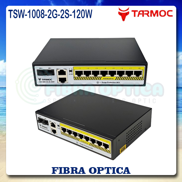 Tarmoc TSW-1008-2G-2S-120W 8 Port Gigabit POE 802.3af/at POE Switch 120W