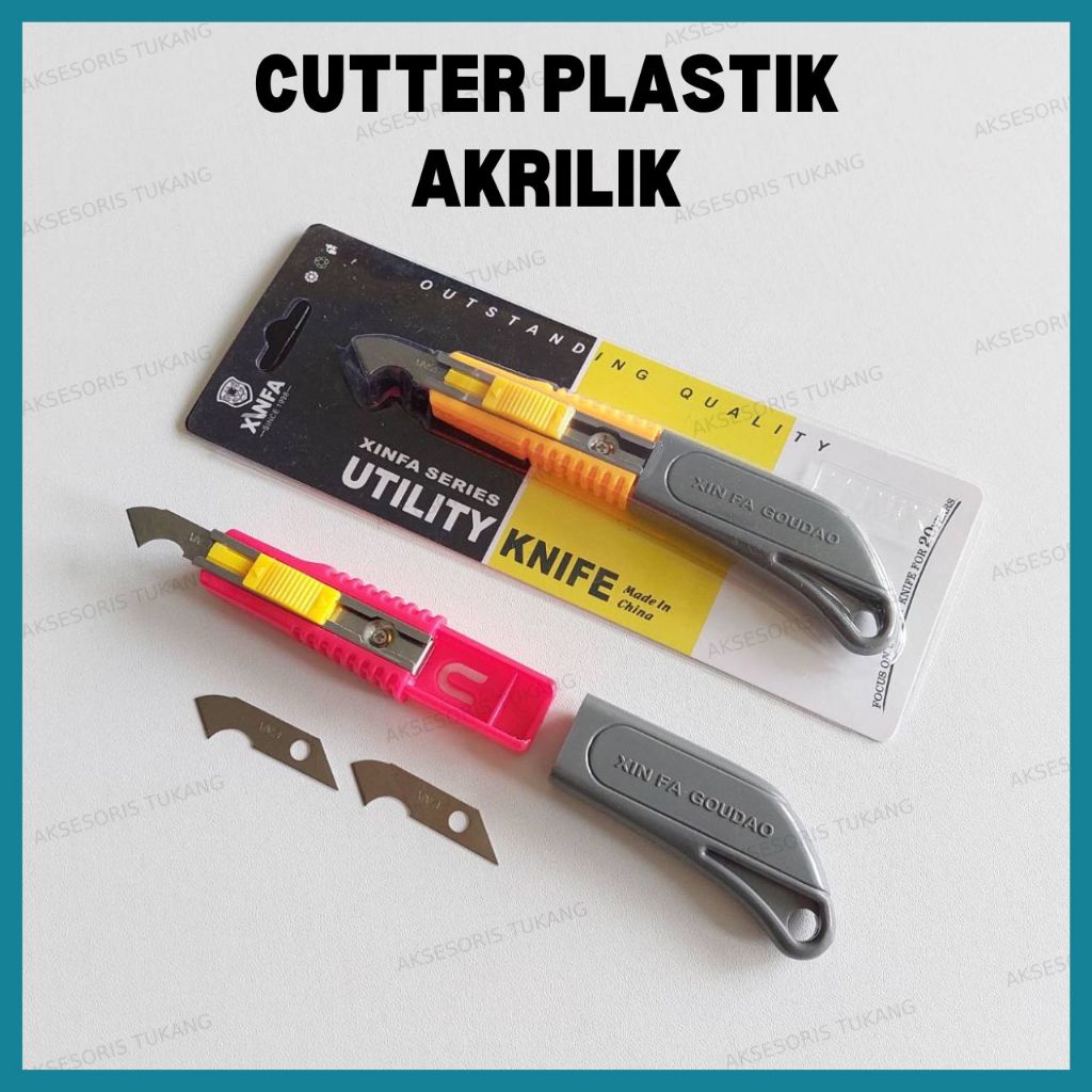 

Pisau Cutter Pemotong Plastik Akrilik Acrylic Mika HPL Utility Hook Knife