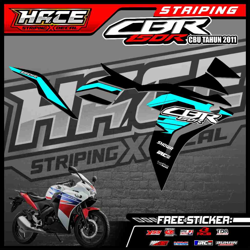 18 STRIPING STICKER CBR 150 R CBU 2011 - STRIPING CBR 150 R CBU 2011 MOTIF SIMPLE