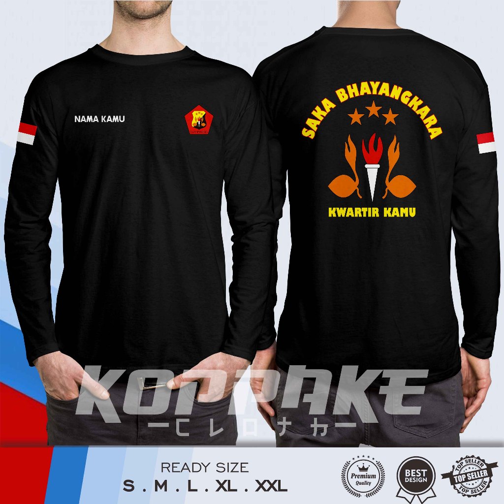 Kaos SAKA BHAYANGKARA Gratis Nama Kamu dan Kwartir Kamu Lengan Panjang Baju Distro