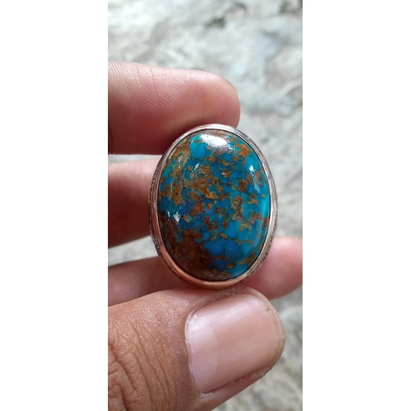 Batu Pirus Persia Ring Perak