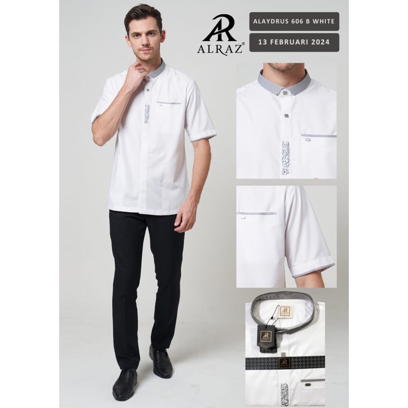 BAJU KOKO ALRAZ LENGAN SPECIAL PUTIH TERMEWAH TERMURAH