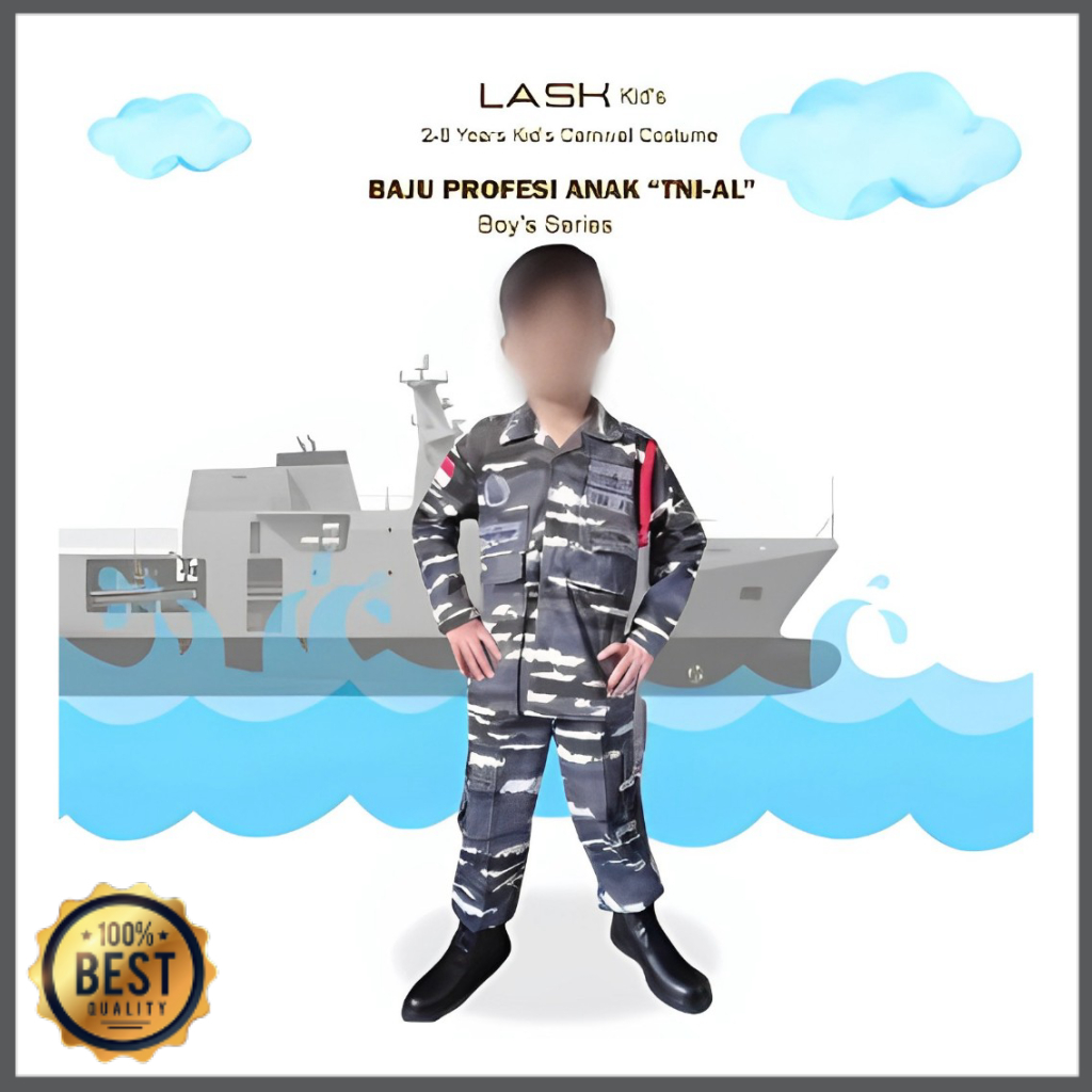 Promo LASK - Baju Kostum KOWAL TNI AL Anak Perempuan Angkatan Laut Custom Profesi Seragam Karnaval T