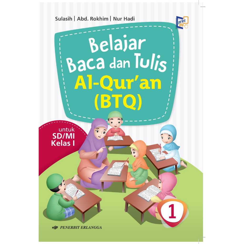 buku baca tulis al-Quran BTQ kelas 1 SD penerbit erlangga
