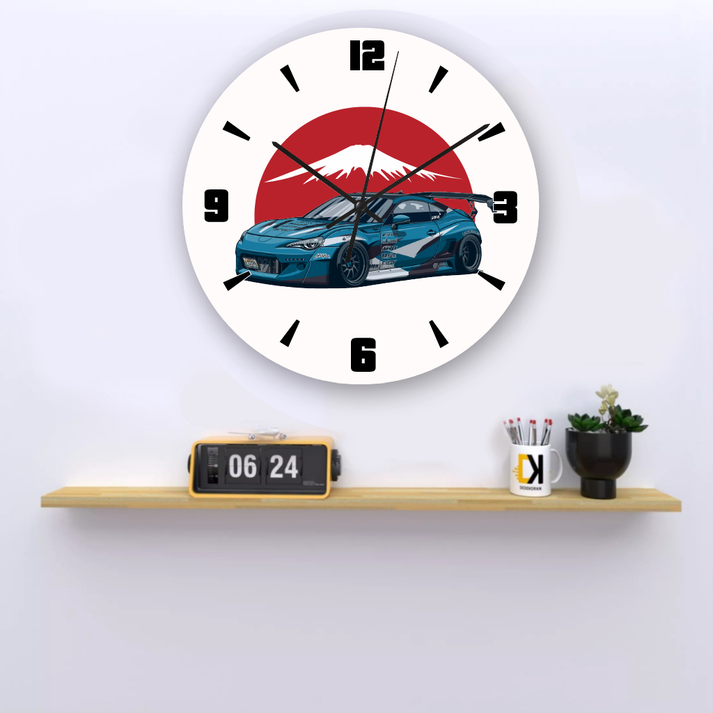KARIMAKE Jam Dinding JDM TOYOTA FT86 GT86 FT 86 GT 86 Jam Otomotif