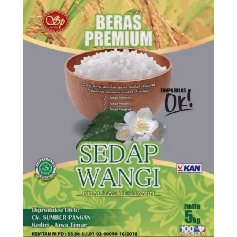 

Beras premium SEDAP WANGI 5kg,Tanpa pengawet & pemutih