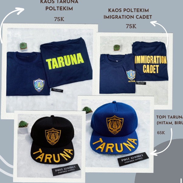 ART R28O Atribut Taruna Poltekim  Kaos Taruna Poltekim  Kaos Poltekim Imigration Cadet  Topi Taruna