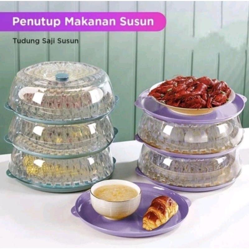 N5 Tudung saji susun Rak Sambal Cristal Rak Sambal Susun Cantik Tudung Saji Tertutup