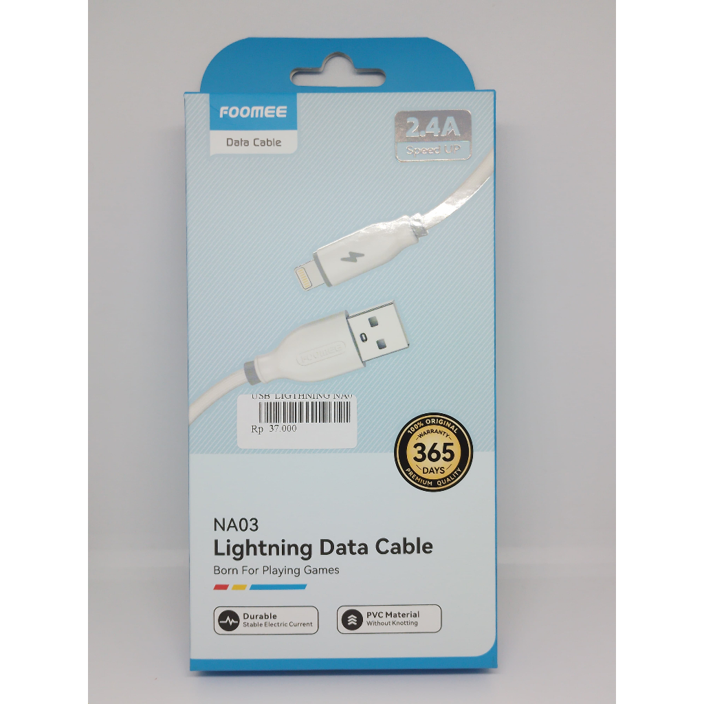 CABLE DATA IPHONE 2.4 A FAST CHARGER FOOMEE NA03 O