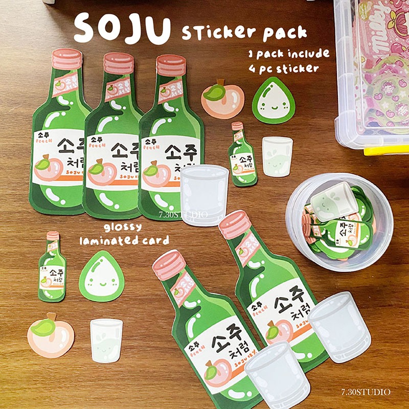

Peach drink sticker pack - stiker lucu