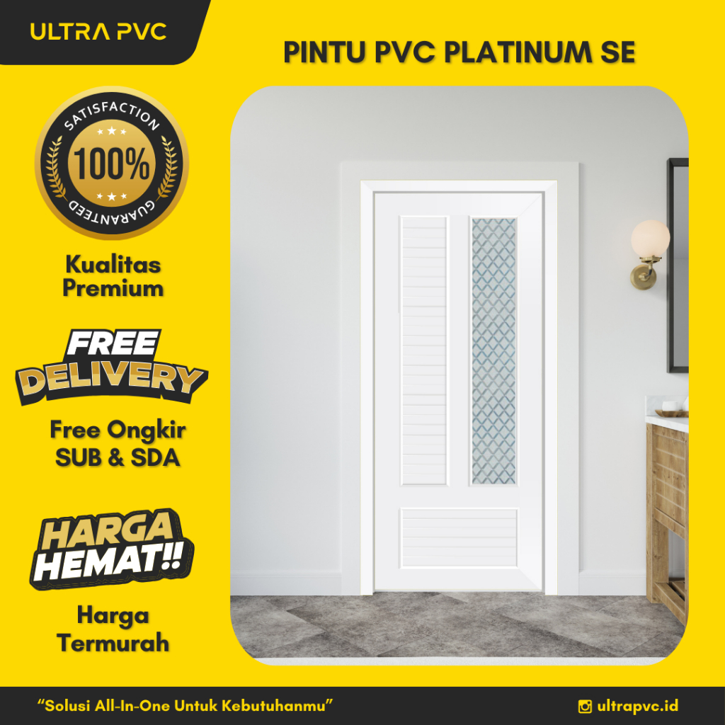 PINTU PVC PLATINUM SPECIAL EDITION - PUTIH MINIMALIS // PINTU KAMAR // PINTU KAMAR MANDI // PINTU RUMAH