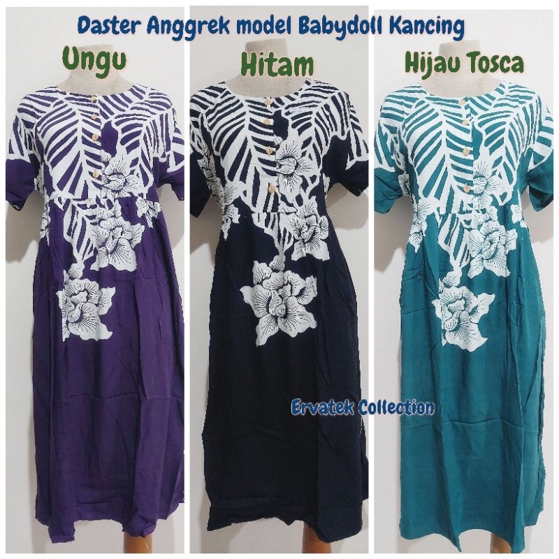 DASTER BATIK ANGGREK A 1114 BABYDOLL KANCING 4 / Baju Tidur Batik Halus Ibu Hamil dan Menyusui