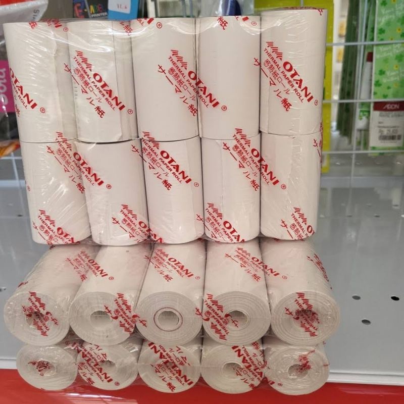 

Kertas termal thermal otani ukuran 57 x 30 / 58 x 30 kualitas premium hasil hitam pekat