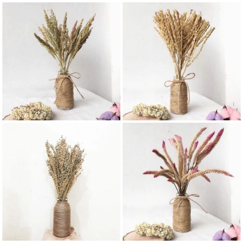 Bunga kering aesthetic hiasan ruang tamu / vas aesthetic / dekorasi