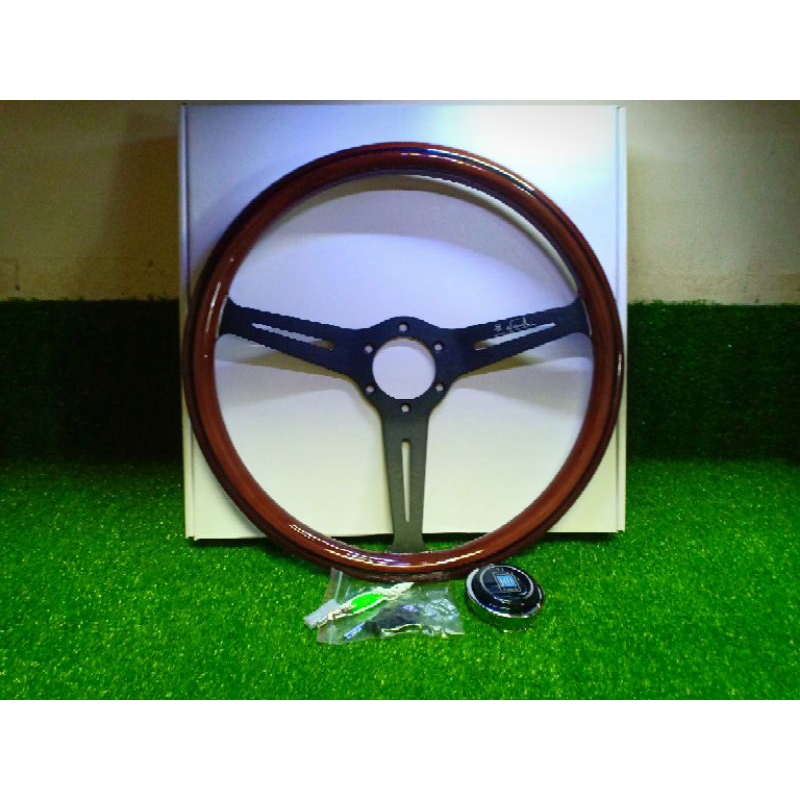Stir Mobil Kayu Klasik Nardi - Nardi Steer Mobil 14" Universal Hitam