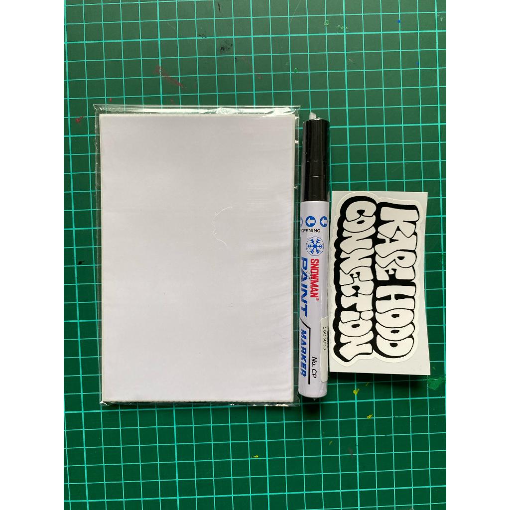 

paint marker snowman hitam dan Sticker Blank, Sticker Untuk Slap