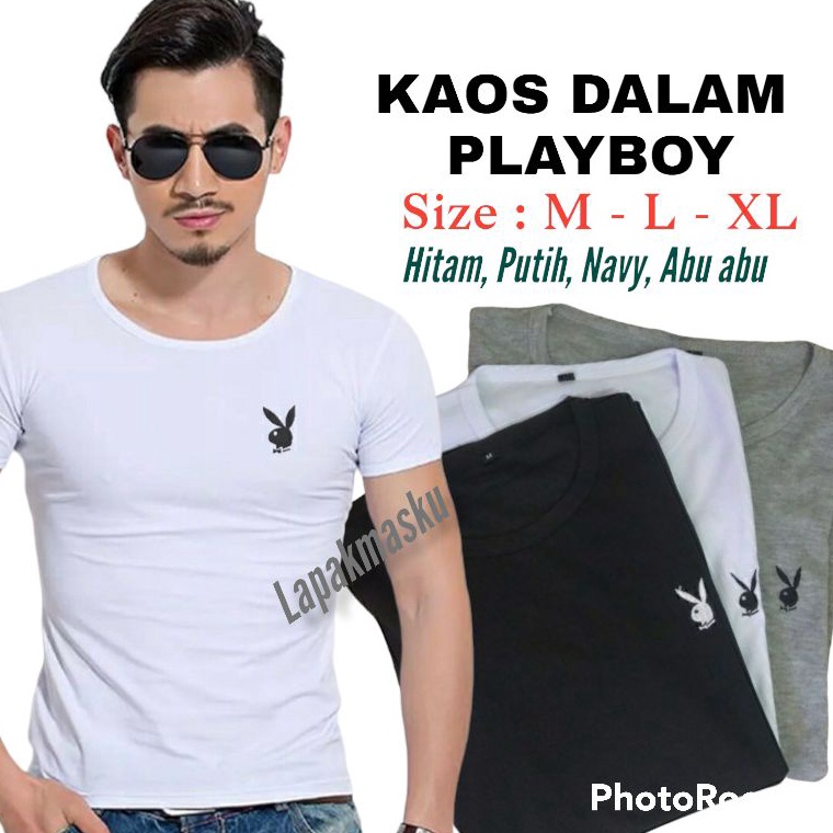 ART N8G Kaos Playboy Baju Kaos Dalam Polos Pria Play Boy  Kaos Dalam Pria Baju singlet Pria Baju Omb