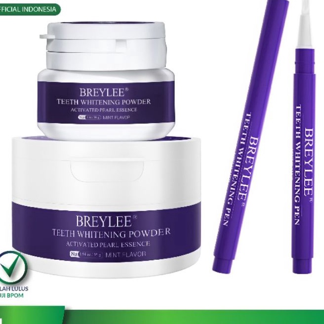 Terbatas BPOMREADY STOK Breylee teeth whitening powder and pen  pemutih gigi  mencerahkan gigi  meng