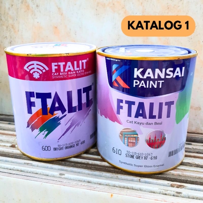Ftalit Cat Minyak untuk Kayu dan Besi 1kg (KATALOG 1) Merah, Kuning, Pink, Ungu, Oren, Abu-Abu