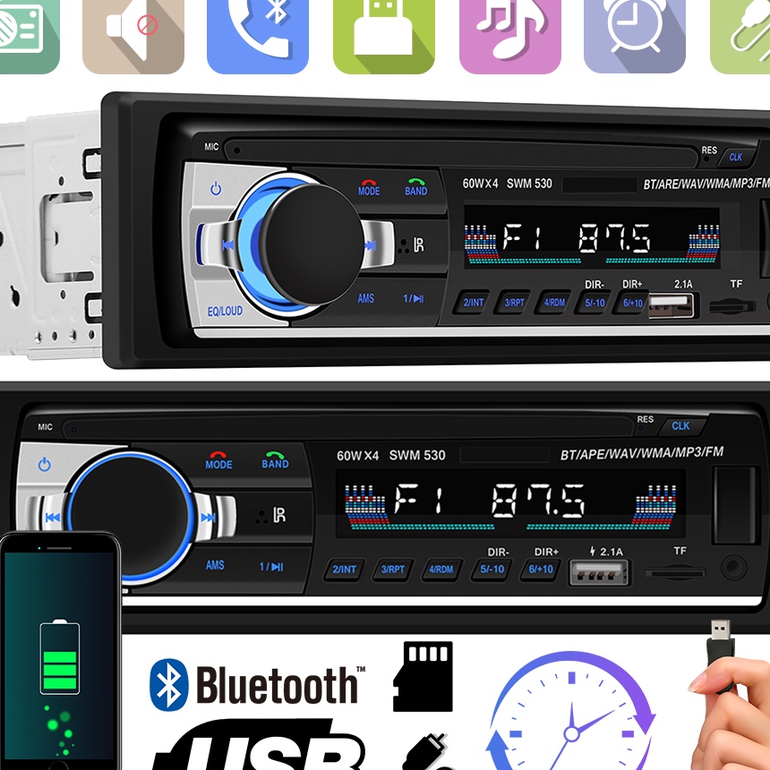 Istimewa Tape mobil bluetooth tape jvc mobil tep mobil usb bluetooth terbaru Bluetooth MP3 Player FM