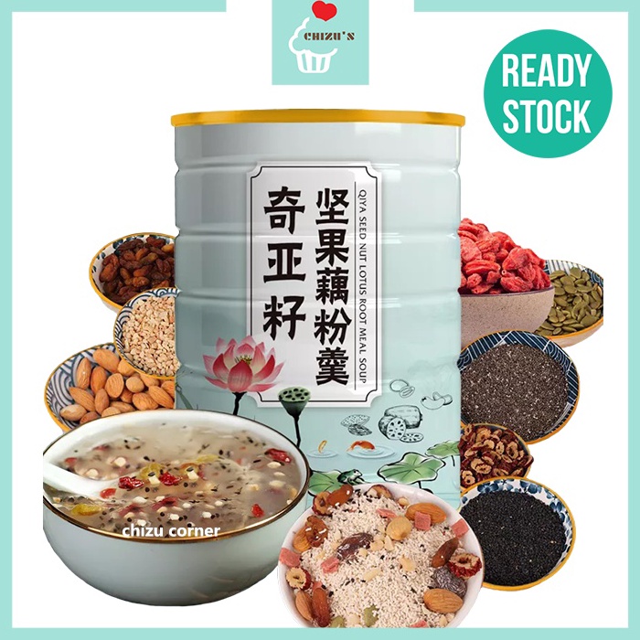 

Ready READY STOCK Ou Fen Qiya Seed Lotus Root Meal Soup Powder Bubur Akar Teratai Chia Seed Sarapan Diet Sehat Oufen Lianshanggu Halal 5gr YYE