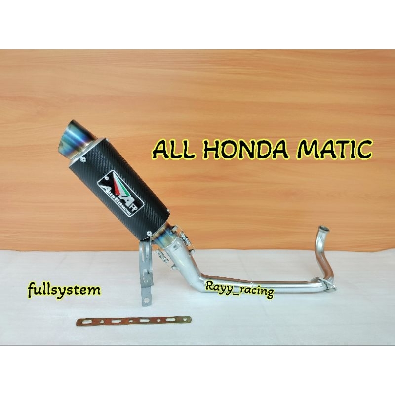 knalpot racing AR AUSTIN RACING KARBON untuk semua motor  matic HONDA./ALL HONDA MATIC.beat karbu & 