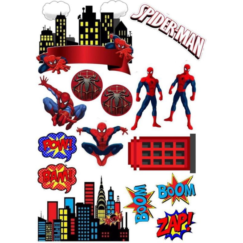TOPPER SPIDERMAN / TOPPER PAHLAWAN / HIASAN KUE ULANG TAHUN