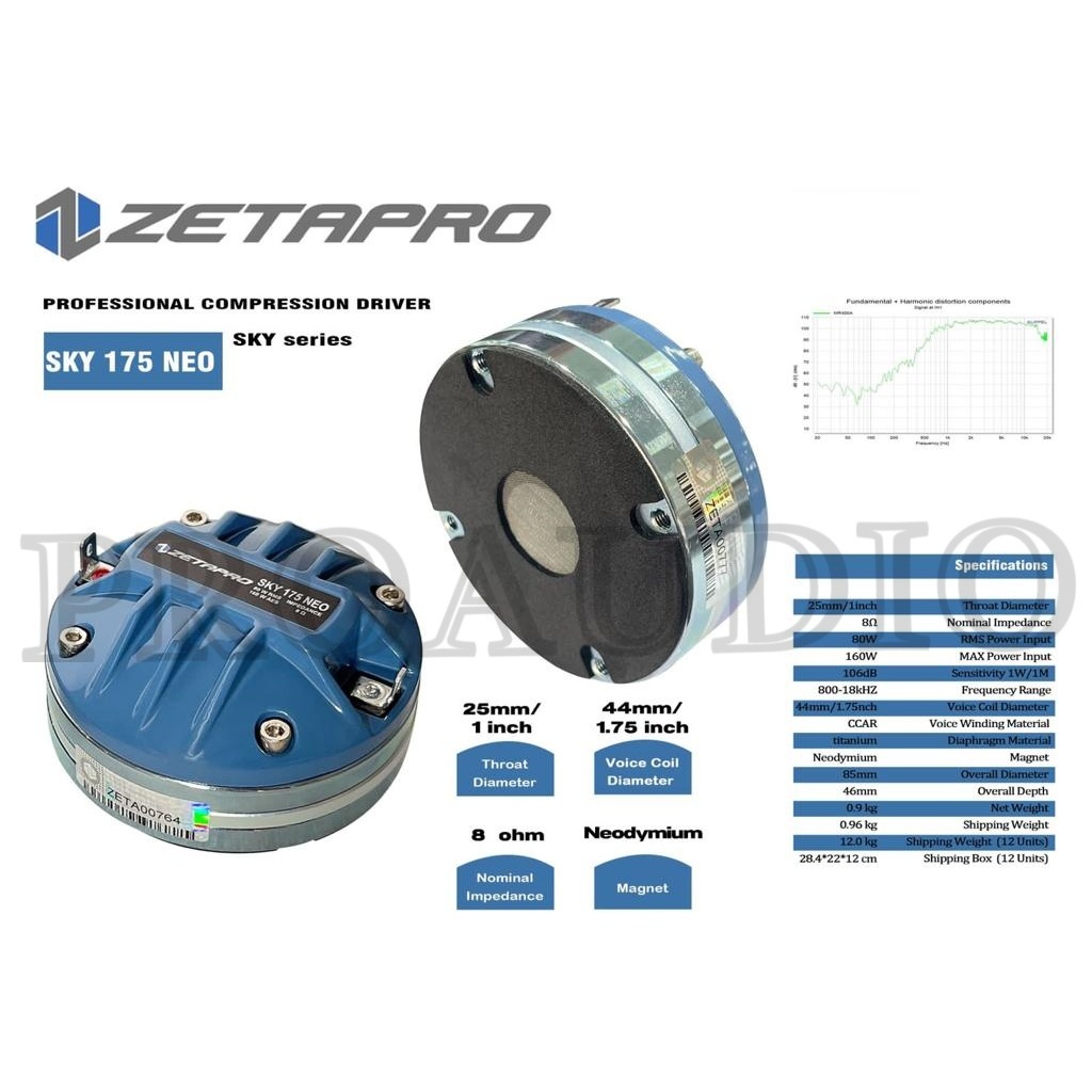 Driver Tweeter ZETAPRO SKY175NEO / SKY 175 NEO 160 Watt Original
