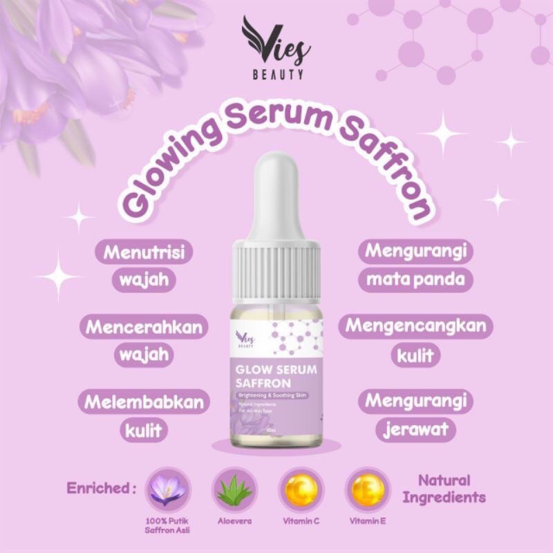COD SIAP KIRIM‼️BPOM SERUM GLOWING SAFFRON VIES BEAUTY ORIGINAL GLOW SERUM SAFFRON VIES BEAUTY FACEM