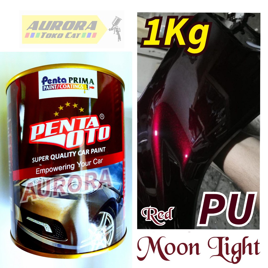 Cat PU Merah Maron Candy Metalik Gelap Dark Moon Light Red Moonlight Penta Oto Custom Maroon Marun C