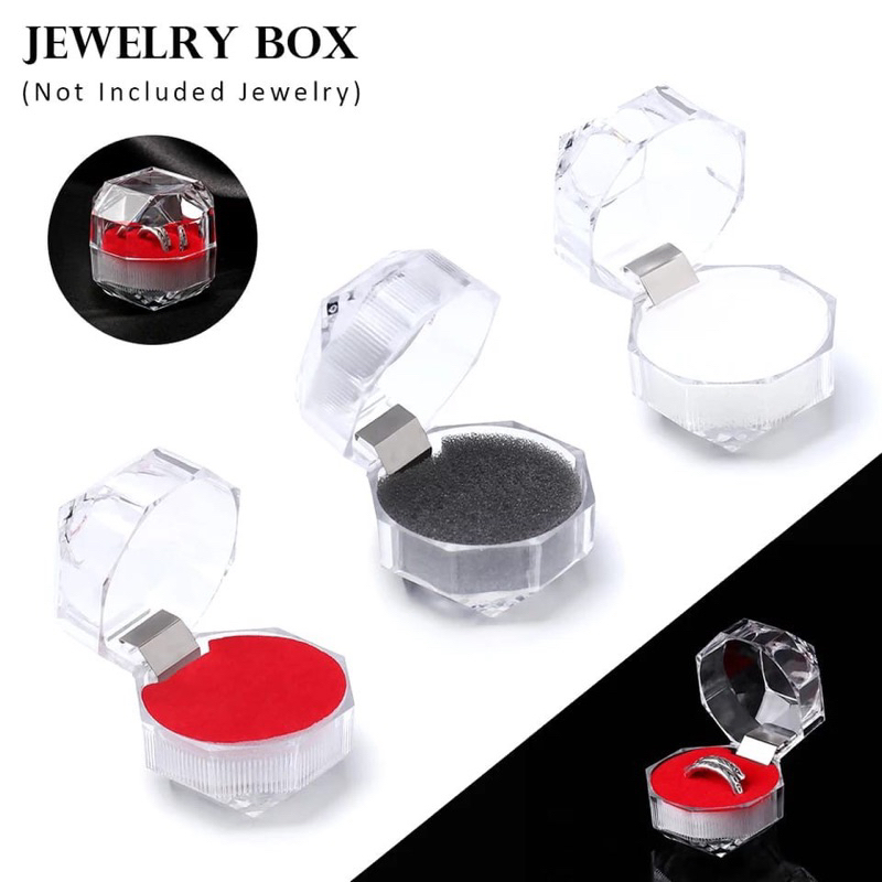 box cincin akrilik kotak dan bulat premium / Kotak Cincin Akrilik | Box Cincin Kristal | Kotak Perhi
