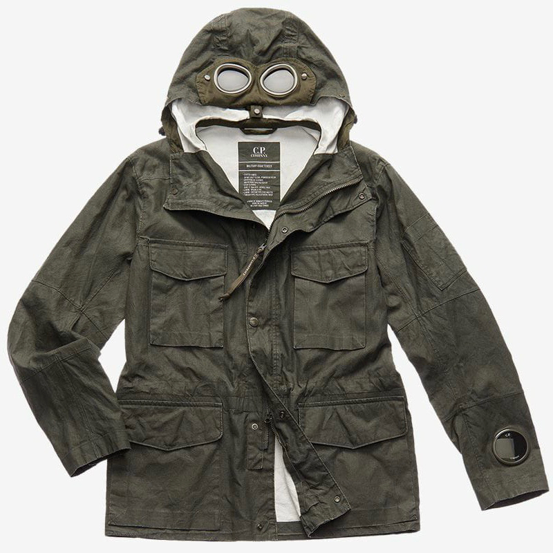 CP Company Plated Linen La Mille Goggle Jacket With Watchviewr