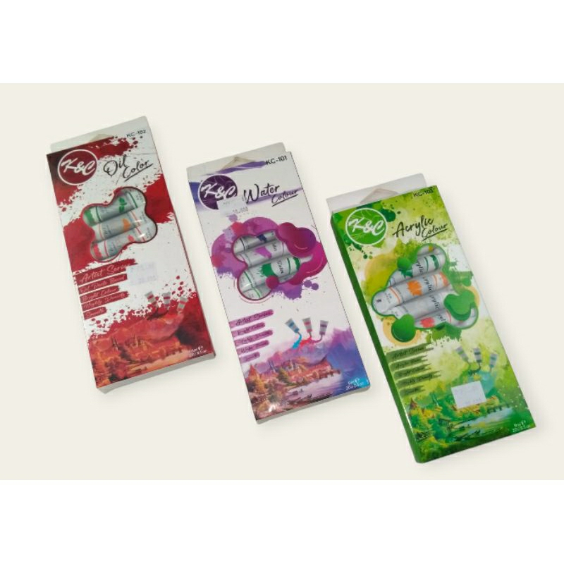 

K&C - WATER COLOUR, OIL COLOUR, ACRYLIC COLOUR 12 WARNA