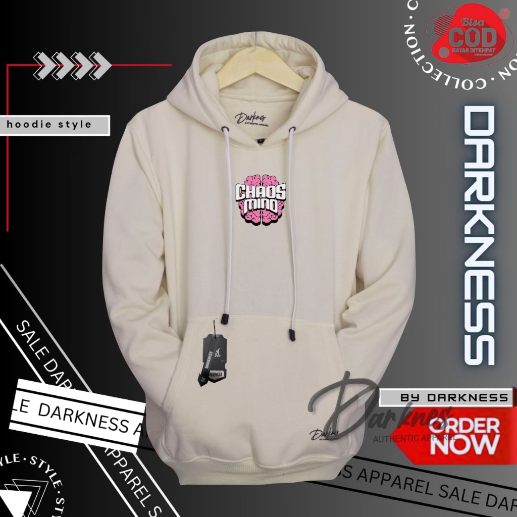 Jaket hoodie pria bahan tebal Hoodie pria distro aesthetic warna CREAM KAKI sweater hoodie pria wani