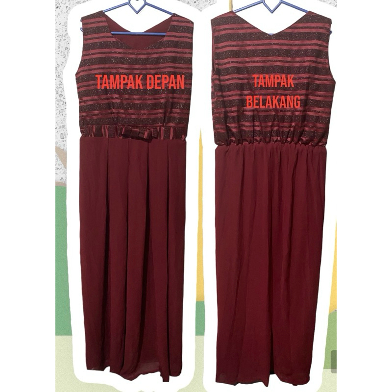 preloved dress pita merah