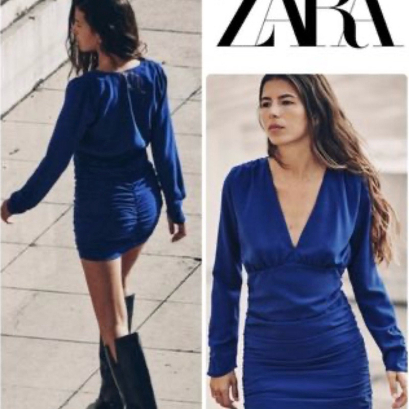 zara draped mini dress new with tag