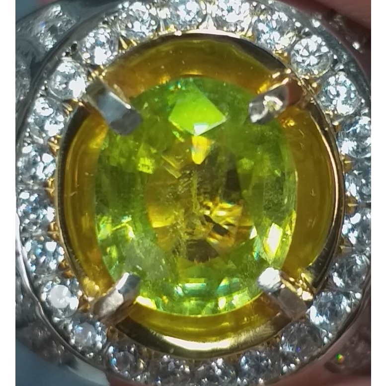 Cincin Sphene Rainbow Luster Memo MRI Natural & Murah (Perak)