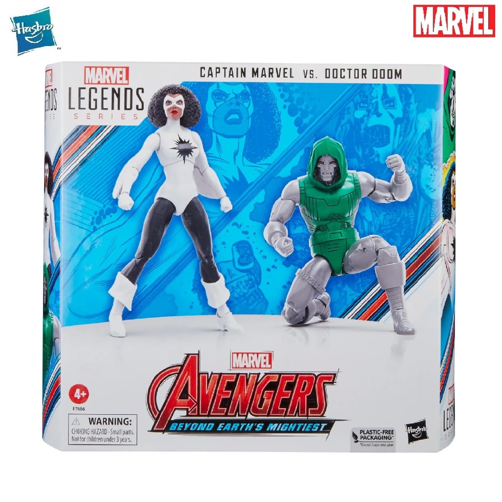MARVEL Legends 60th Avengers Beyond Earth's Mightiest Captain Marvel Vs. Doctor Doom Pack Figure AVS