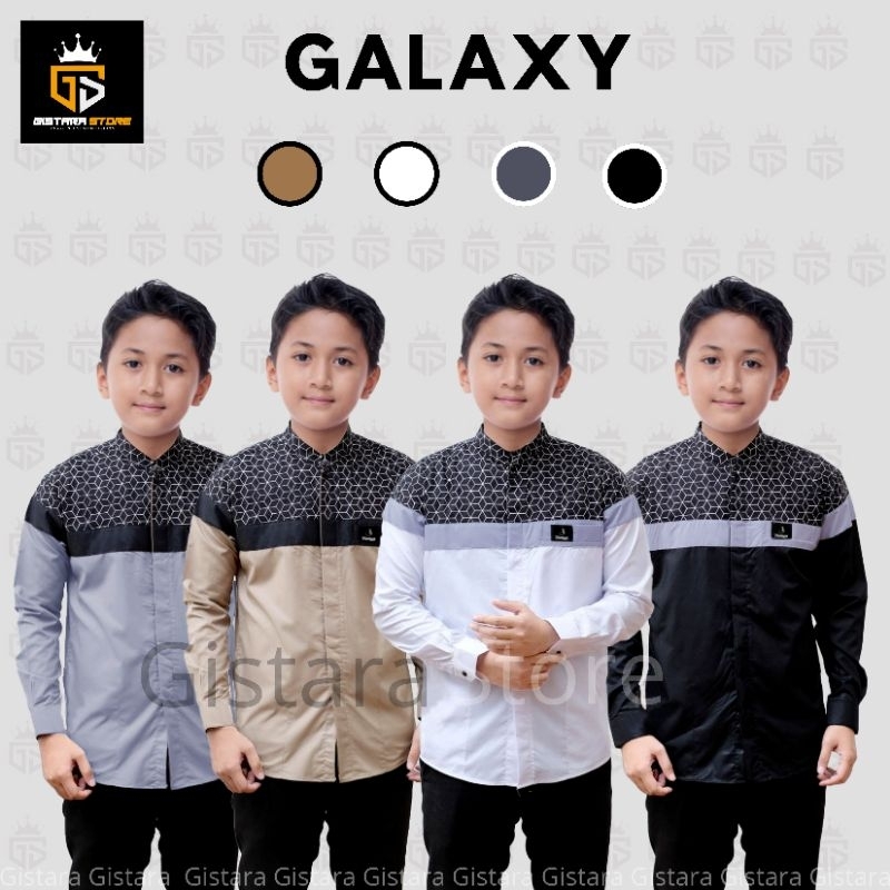 BAJU ATASAN KEMEJA KOKO ANAK LENGAN PANJANG KOMBINASI BATIK UMUR 5 SAMPAI 14 TAHUN TERBARU WARNA HIT