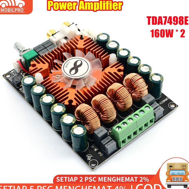 Bayar Di Tempat HNv TDA7498E daya tinggi digital power amplifier papan 2HIFI stereo daya tinggi 16W 
