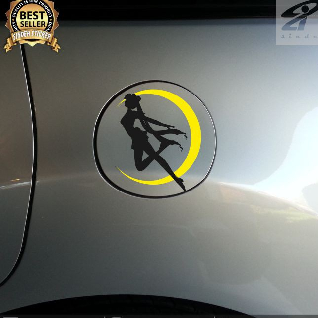 CUTTING STICKER MOBIL SAILOR MOON STIKER MOBIL COVER TANGKI LUCU KEREN