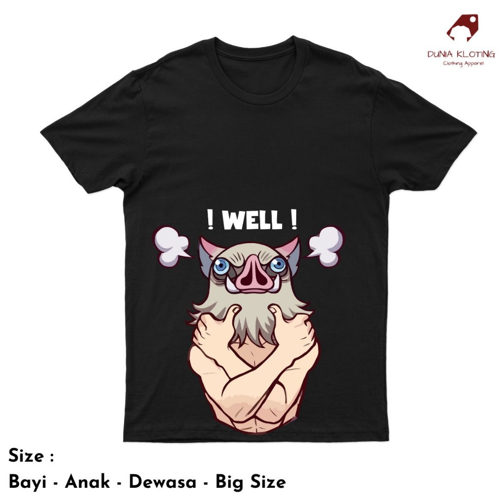 Baju Kaos T-Shirt ANIME Demon slayer inosuke well Bayi Anak Dewasa BIG SIZE