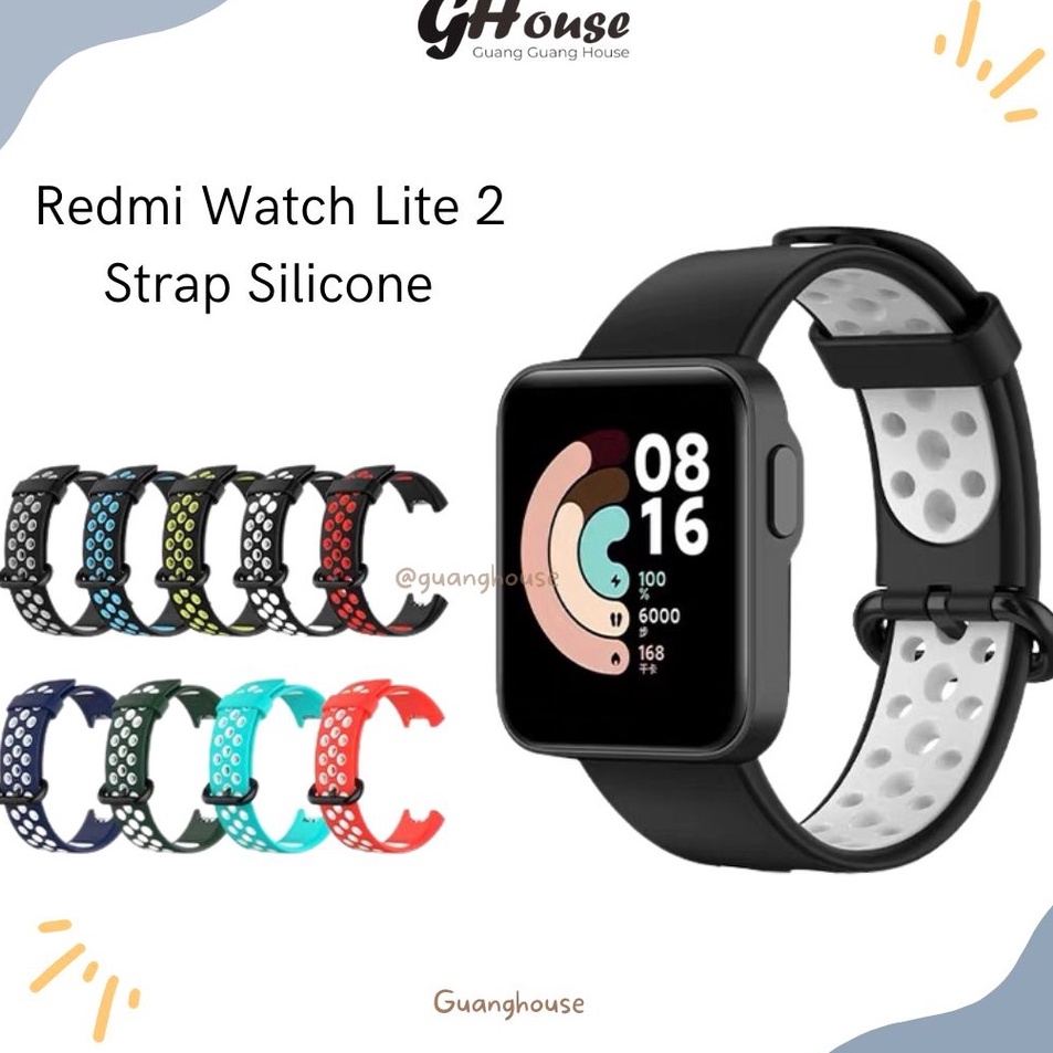 StY Strap Redmi Watch Lite 2 Mi Watch Lite 2 Bahan Silikon Bolong Dua Warna Tali Jam Mi Watch Lite 2
