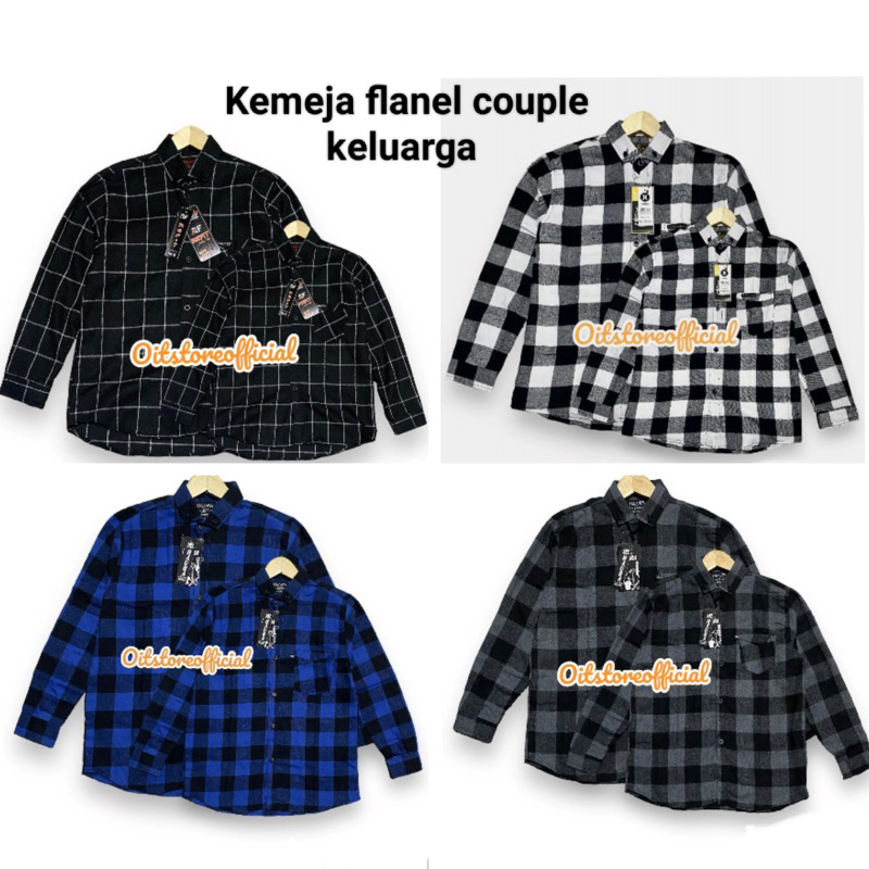 Couple Kemeja Flanel Keluarga Baju Couple Ayah Ibu Dan Anak