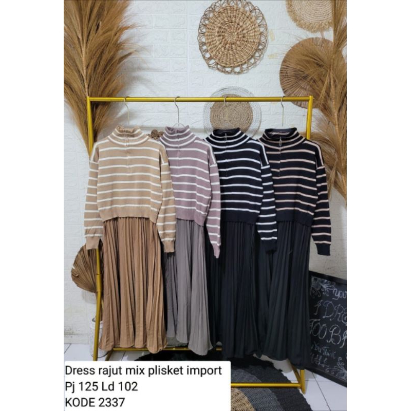 CCTDS - RRE - 2337 - Gamis Rajut Busui Plisket