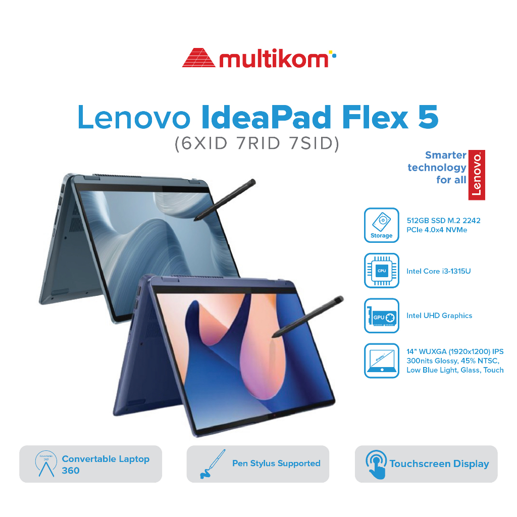 Lenovo Ideapad Flex 5-6XID 7RID 7SID i3-1315U 8GB 512SSD TOUCH WUXGA