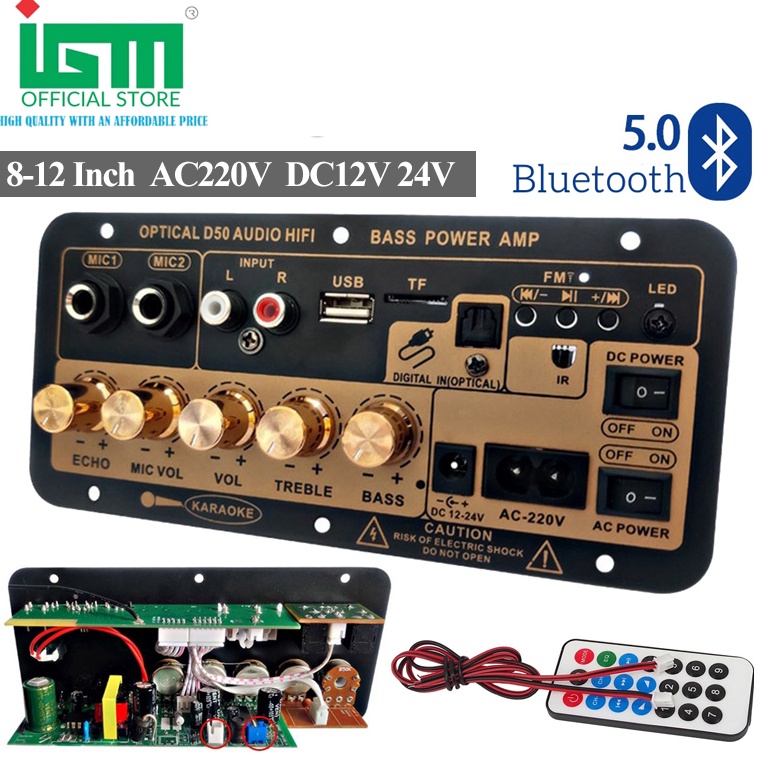 Mgh IGMD5 DIY Amplifier Board 353W Power Amplifier Board Bluetooth 5 USB FM Subwoofer 812 Inch Digit